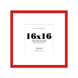 "16X16"" Red Picture Frame - 16X16"" Square Frame With 13X13"" Mount For 16X16""/13X13"" Pictures Art Deco Style Gallery Wall, 1 Pack" - thumbnail 1