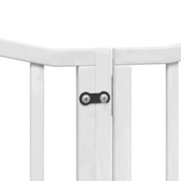 Walplus White Dog Gate With Door Foldable 9 Panels 450 Cm Poplar Wood - thumbnail 7