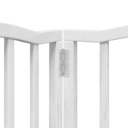 Walplus White Dog Gate With Door Foldable 9 Panels 450 Cm Poplar Wood - thumbnail 9