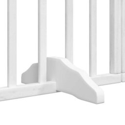 Walplus White Dog Gate With Door Foldable 9 Panels 450 Cm Poplar Wood - thumbnail 8