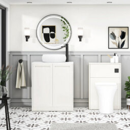 Royal Bathrooms Royal Bathroom Elmore 700mm Classic White Freestanding Countertop Bathroom Vanity Unit 2 Door With Milan Basin - thumbnail 5