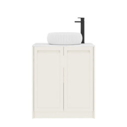 Royal Bathrooms Royal Bathroom Elmore 700mm Classic White Freestanding Countertop Bathroom Vanity Unit 2 Door With Milan Basin - thumbnail 7