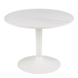 Furniture To Go Malta Ceramic Round Coffee Table In White 60X45Cm