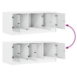 Berkfield Coffee Table With Glass Doors White 102X50X42 Cm - thumbnail 9