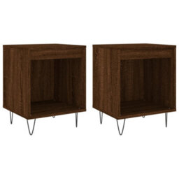 Berkfield Bedside Cabinets 2 Pcs Brown Oak 40X35X50 Cm Engineered Wood - thumbnail 2