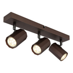 Luminosa Lighting Luminosa James Ceiling Spotlight Bar Bronze Colored Matt 3X Gu10