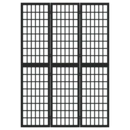Berkfield Folding 3-Panel Room Divider Japanese Style 120X170 Cm Black - thumbnail 3