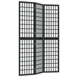 Berkfield Folding 3-Panel Room Divider Japanese Style 120X170 Cm Black - thumbnail 2