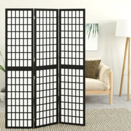 Berkfield Folding 3-Panel Room Divider Japanese Style 120X170 Cm Black