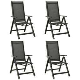 Walplus 5 Piece Garden Outdoor Dining Set Suitable For Backyard, Patio Aluminium Anthracite - thumbnail 6