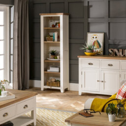 The Furniture Market Cheshire Cream Tall Narrow Alcove Bookcase With 4 Adjustable Shelves - thumbnail 3