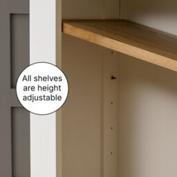 The Furniture Market Cheshire Cream Tall Narrow Alcove Bookcase With 4 Adjustable Shelves - thumbnail 5