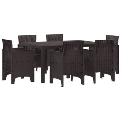 Berkfield Modern Garden Dining Set 7 Pcs Brown