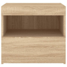 Vidaxl Bedside Cabinets With Led Lights 2 Pcs Sonoma Oak 50X40X45 Cm - thumbnail 9