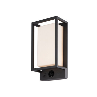 Luminosa Lighting Luminosa Meribel Camera/wifi/cct Wall Lamp, 9W Led, 2700-6000K, 530Lm, Ip54, Graphite - image 1