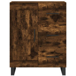 Berkfield Highboard Smoked Oak 69.5X34X180 Cm Engineered Wood - thumbnail 8