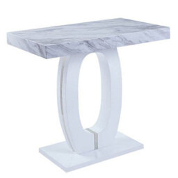 Furniture in Fashion Halo Magnesia Marble Effect Bar Table 4 Ripple White Stools - thumbnail 2