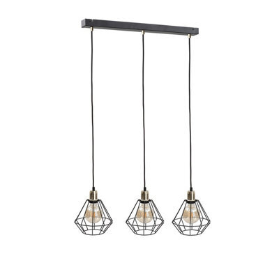 Luminosa Lighting Luminosa Foskal Bar Pendant Ceiling Light Gold, 60Cm, 3X E27