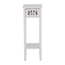 Living And Home White French Style Small Slim Accent Console Table Wooden Plant Stand With Drawer - thumbnail 3