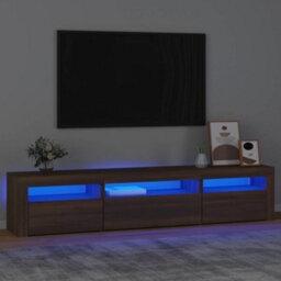Walplus Tv Cabinet With Led Lights Brown Oak 195X35X40 Cm