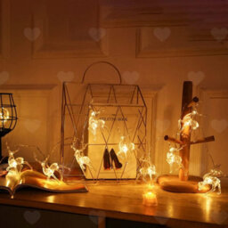 Amorly 5Ft 10 Led Elk Reindeer Christmas String Lights, Battery Operated Warm White Fairy Lights For Holiday Home Xmas Party Decorations - thumbnail 4