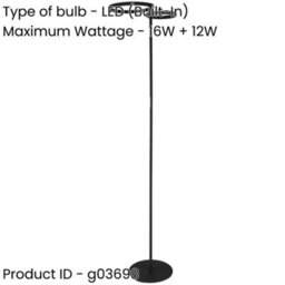 Loops Sleek Modern Black Led Floor Lamp For Stylish Home Illumination - thumbnail 2