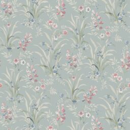 Laura Ashley Duck Egg & Pink Mosedale Posy Patterned Smooth Wallpaper - thumbnail 2