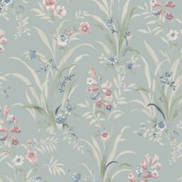 Laura Ashley Duck Egg & Pink Mosedale Posy Patterned Smooth Wallpaper - thumbnail 3