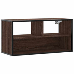 Berkfield Industrial Tv Cabinet Brown Oak 80X31X39.5 Cm Engineered Wood And Metal