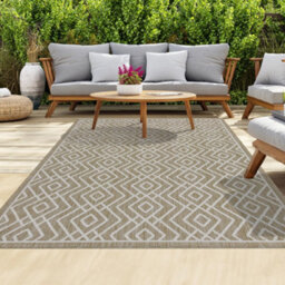 Homeart Outdoor Rugs Easy Cleaning Area Rugs For Balcony,garden,picnic,uv Weather Resistant  Beige Cream, 80 X 150 Cm