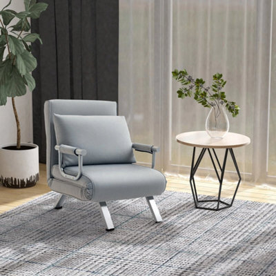 Single Chair Bed Armchair Sofa Bed Guest Sleeper Lounge With Pillow - image 1