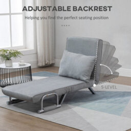 Single Chair Bed Armchair Sofa Bed Guest Sleeper Lounge With Pillow - thumbnail 3