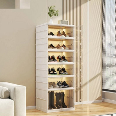 6Layers Plastic Shoe Storage Box Dust Proof Foldable Boxes Trainers Organiser - image 1