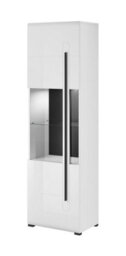 Arte Tulsa High Gloss Display Cabinet In Oak Grandson - W600mm X H2040mm X D390mm
