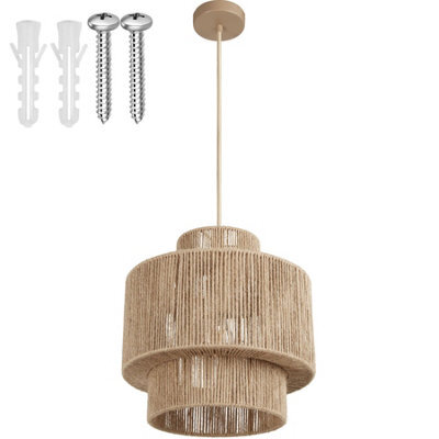Charnwood Pendant Light Allegra In 3 Tiers, Jute Fibre And Boho Chic Design  - Nature - image 1