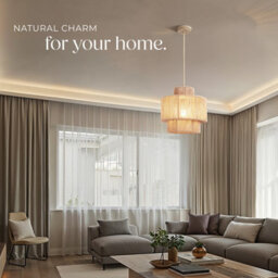 Charnwood Pendant Light Allegra In 3 Tiers, Jute Fibre And Boho Chic Design  - Nature - thumbnail 8