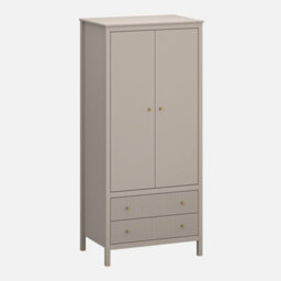 Heze Furniture Kleo 2 Door Wardrobe With 2 Drawers - Taupe - thumbnail 1