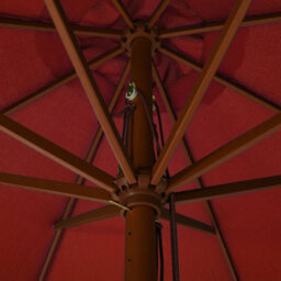 Berkfield Outdoor Parasol With Wooden Pole 330 Cm Terracotta - thumbnail 4