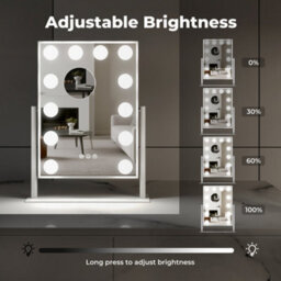Emitto Led Hollywood Makeup Vanity Mirror  Dimmable 3 Colour Lights 31X47Cm - thumbnail 5