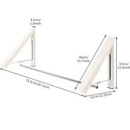 Taylor & Brown Foldable Wall Mounted Clothes Rail, Aluminium Coat Hanger Rack With Hooks For Bedroom, Bathroom & Balcony - thumbnail 7