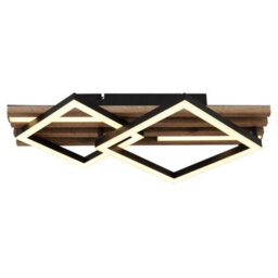 Luminosa Lighting Luminosa Obrien 48X31Cm Integrated Led Semi Flush Ceiling Light Matt Black 2X Led 3000K - thumbnail 3