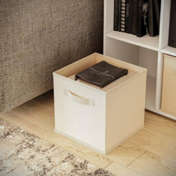 Urbn-Living Urbnliving Asymmetrical 8 Cube White Bookcase Storage Unit With 3 Fabric Drawer Inserts- Cream - thumbnail 5