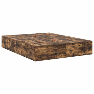 Berkfield Modern Storage Bed Frame Smoked Oak 150X200 Cm - image 1