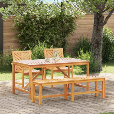 Berkfield Garden Dining Set 4 Pcs Brown 150 X 90 X 74 Cm - image 1