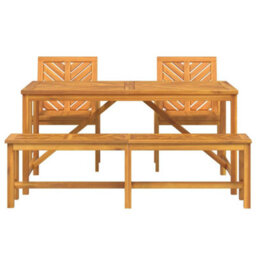 Berkfield Garden Dining Set 4 Pcs Brown 150 X 90 X 74 Cm - thumbnail 8