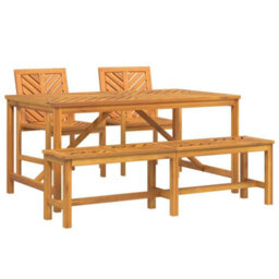 Berkfield Garden Dining Set 4 Pcs Brown 150 X 90 X 74 Cm - thumbnail 2