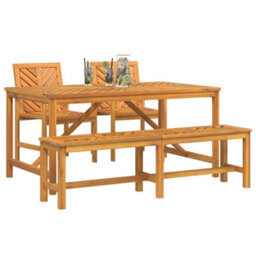 Berkfield Garden Dining Set 4 Pcs Brown 150 X 90 X 74 Cm - thumbnail 3