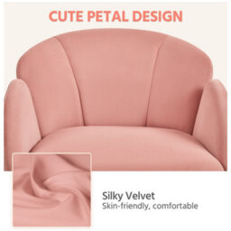 Yaheetech Modern Desk Chair For Home Office Makeup - Pink / Velvet - thumbnail 6