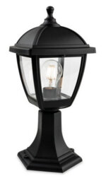 Luminosa Lighting Luminosa Palma Outdoor Pedestal Light 4 Panel Black Ip44, E27 - thumbnail 1