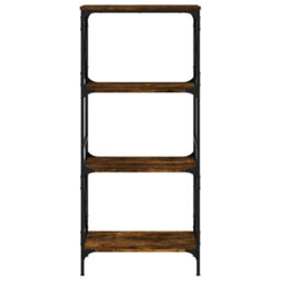 Berkfield Industrial Bookcase 4-Tier Smoked Oak 59X35X132 Cm Engineered Wood - thumbnail 4
